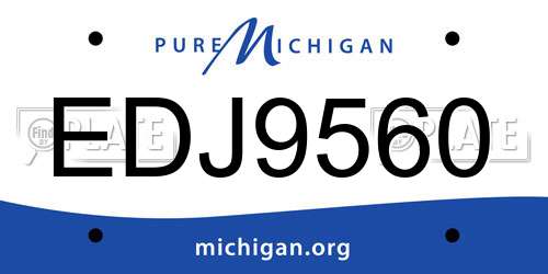 EDJ9560 Michigan License Plate