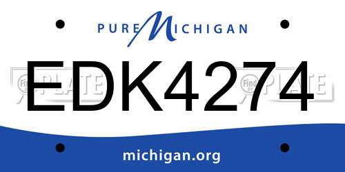 EDK4274 Michigan License Plate