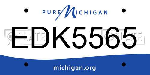 EDK5565 Michigan License Plate