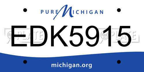 EDK5915 Michigan License Plate
