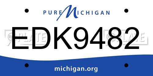 EDK9482 Michigan License Plate