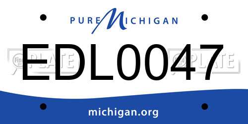 EDL0047 Michigan License Plate