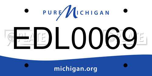 EDL0069 Michigan License Plate