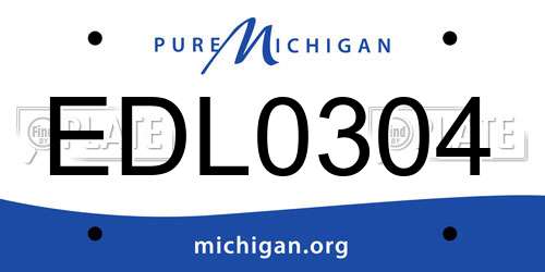 EDL0304 Michigan License Plate