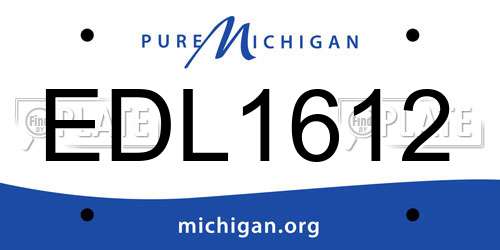 EDL1612 Michigan License Plate