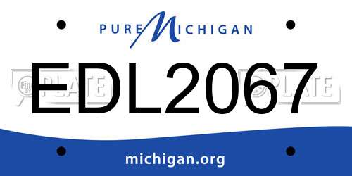 EDL2067 Michigan License Plate