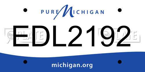 EDL2192 Michigan License Plate
