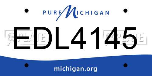 EDL4145 Michigan License Plate