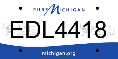 EDL4418 Michigan License Plate