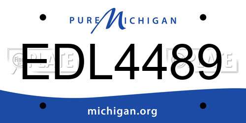 EDL4489 Michigan License Plate