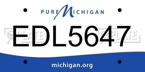 EDL5647 Michigan License Plate