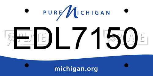 EDL7150 Michigan License Plate