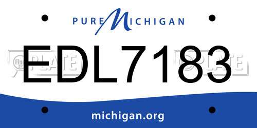 EDL7183 Michigan License Plate