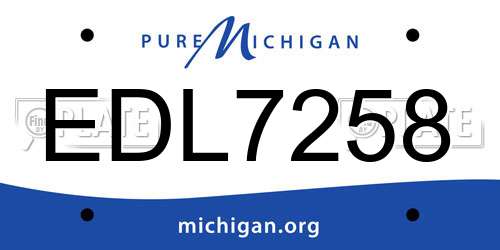 EDL7258 Michigan License Plate