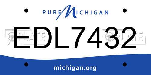 EDL7432 Michigan License Plate