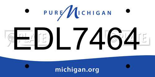 EDL7464 Michigan License Plate