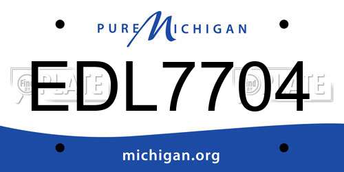 EDL7704 Michigan License Plate