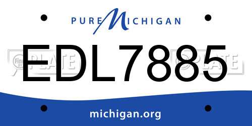 EDL7885 Michigan License Plate
