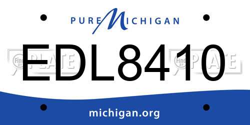 EDL8410 Michigan License Plate