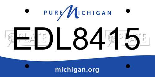 EDL8415 Michigan License Plate