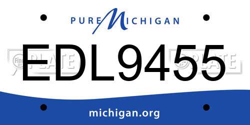 EDL9455 Michigan License Plate