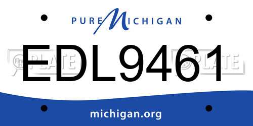 EDL9461 Michigan License Plate
