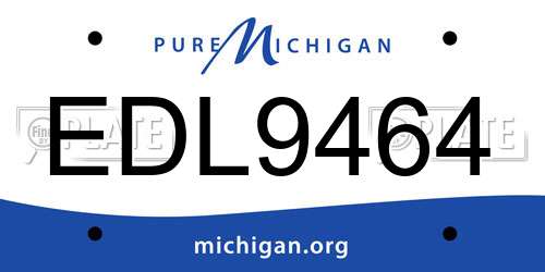 EDL9464 Michigan License Plate