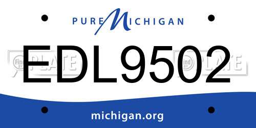 EDL9502 Michigan License Plate