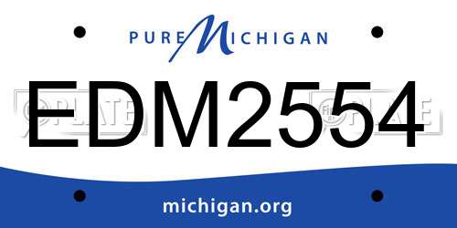 EDM2554 Michigan License Plate