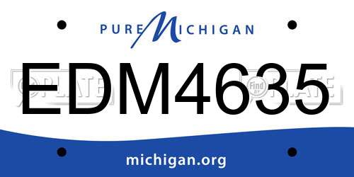 EDM4635 Michigan License Plate