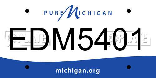 EDM5401 Michigan License Plate