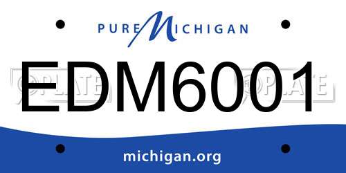 EDM6001 Michigan License Plate