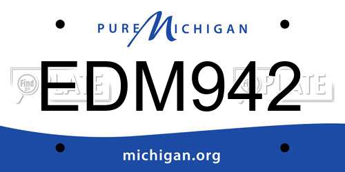 EDM942 Michigan License Plate