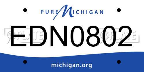 EDN0802 Michigan License Plate