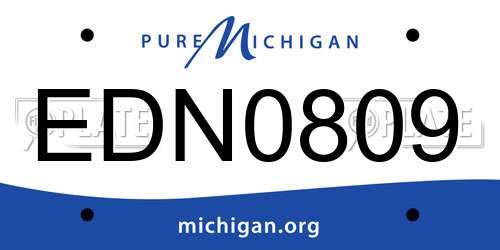 EDN0809 Michigan License Plate