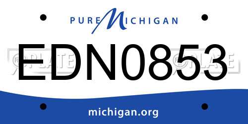 EDN0853 Michigan License Plate