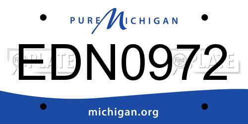 EDN0972 Michigan License Plate