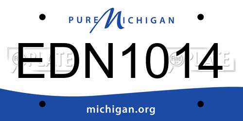 EDN1014 Michigan License Plate