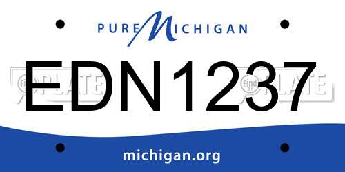 EDN1237 Michigan License Plate