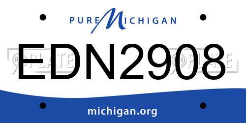 EDN2908 Michigan License Plate