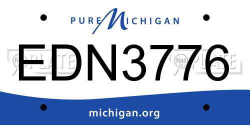 EDN3776 Michigan License Plate