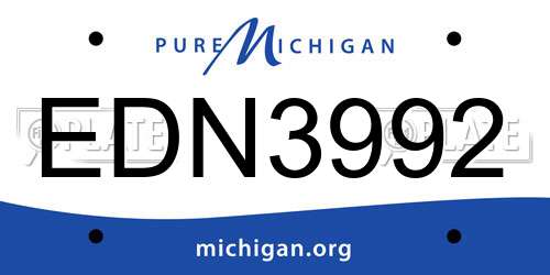 EDN3992 Michigan License Plate