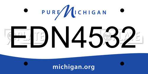 EDN4532 Michigan License Plate