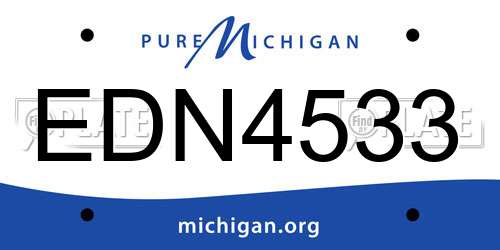 EDN4533 Michigan License Plate