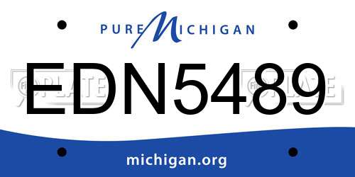 EDN5489 Michigan License Plate
