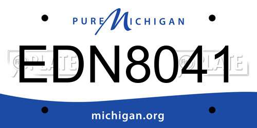 EDN8041 Michigan License Plate