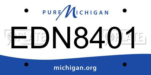 EDN8401 Michigan License Plate
