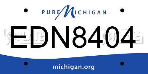 EDN8404 Michigan License Plate
