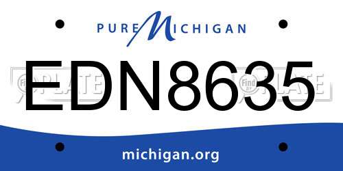 EDN8635 Michigan License Plate