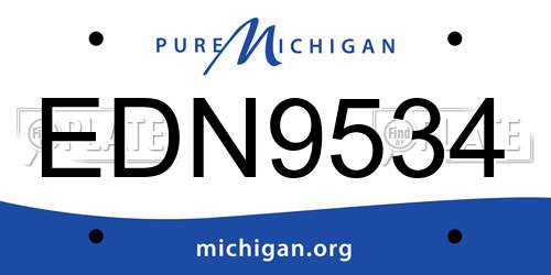 EDN9534 Michigan License Plate
